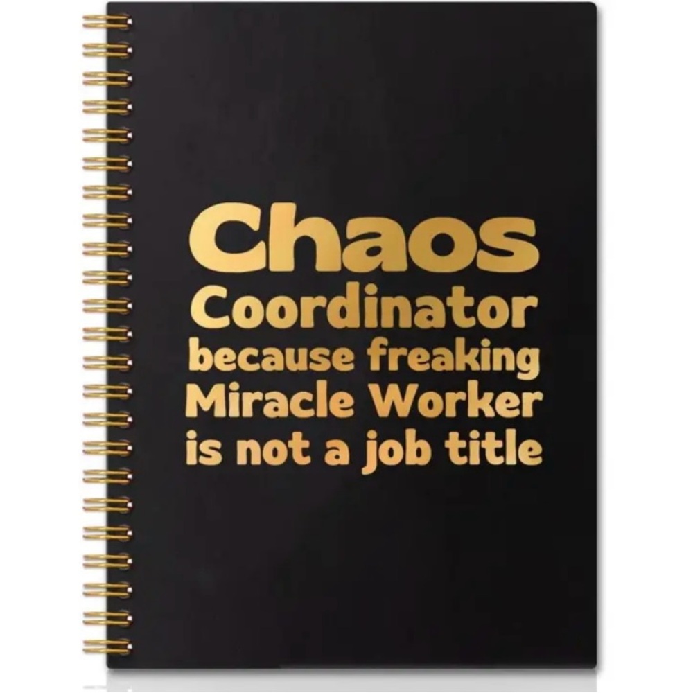 Black and Gold Spiral Notebook Perfect “Boss” Gift